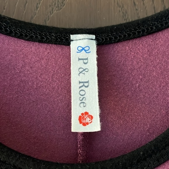 P & Rose sleeveless eggplant with animal print top. Size Medium. - Picture 2 of 3